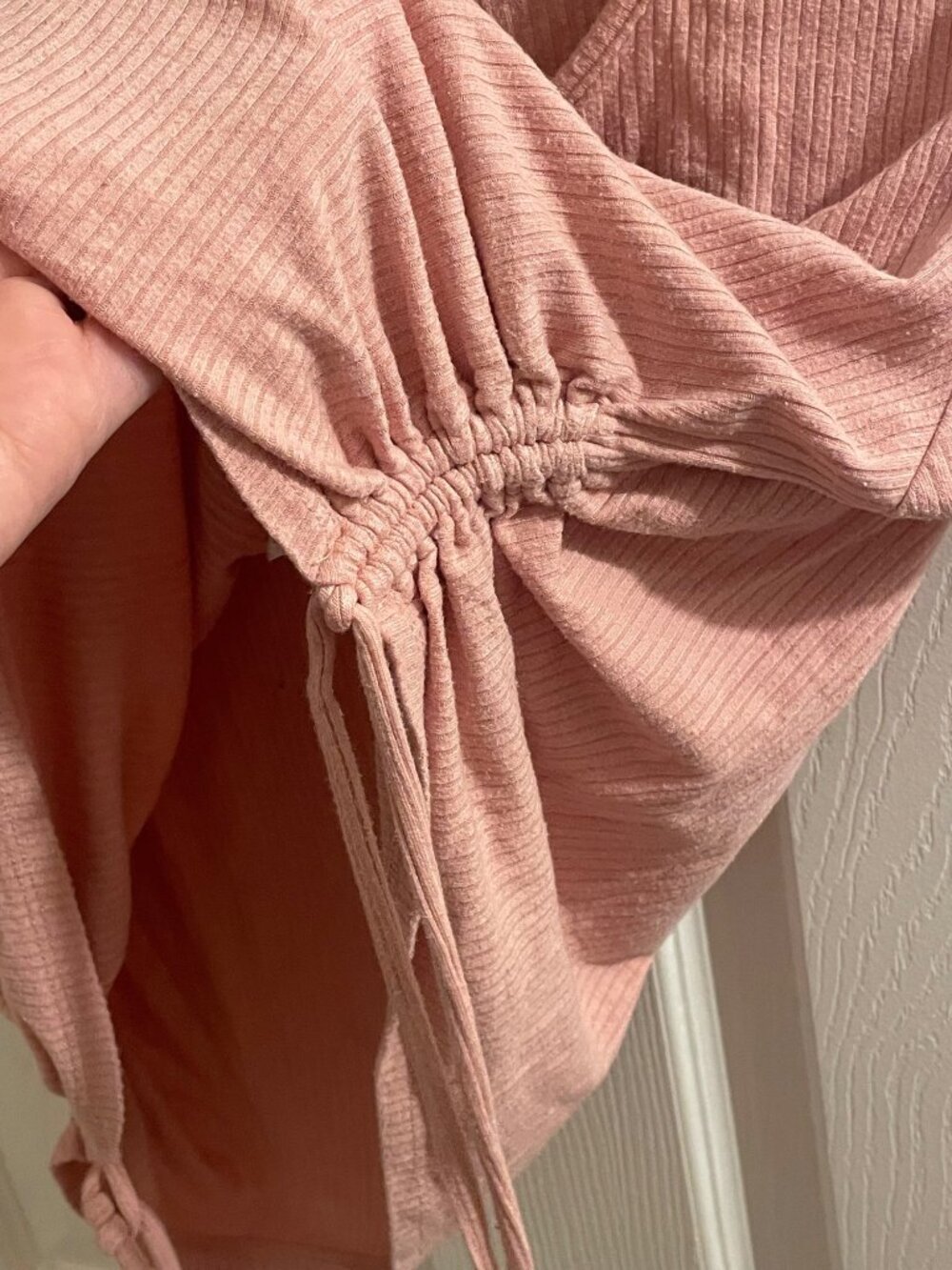 Wild Fable Pink Ribbed Ruched Side Crop Top XXL - Picture 3 of 5